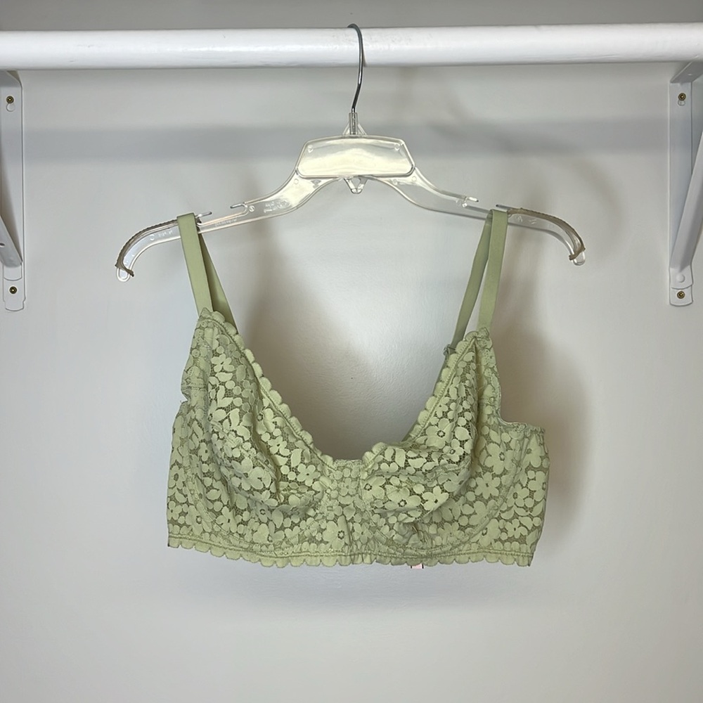 NWT‎ Dobreva Lace Bra in Avocado Green- 40DD